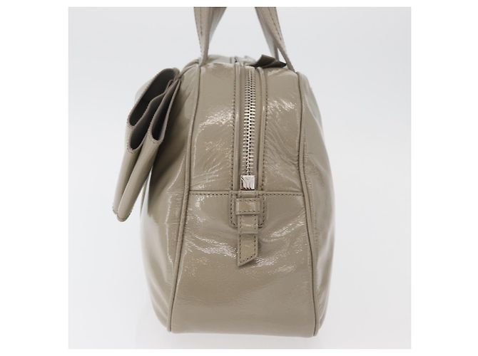 Borsa SAINT LAURENT in pelle verniciata Grigio Argento Auth 180031A Marrone - vista 3