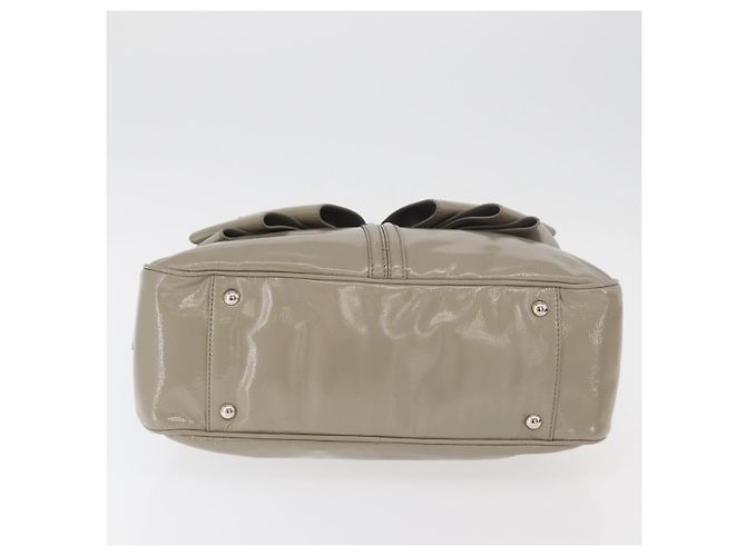 Borsa SAINT LAURENT in pelle verniciata Grigio Argento Auth 180031A Marrone - vista 5