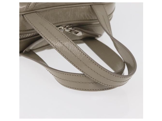 Borsa SAINT LAURENT in pelle verniciata Grigio Argento Auth 180031A Marrone - vista 7