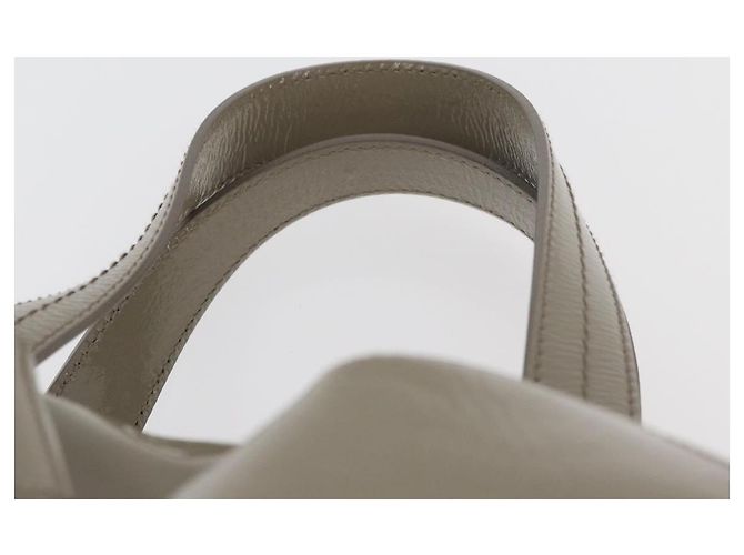 Borsa SAINT LAURENT in pelle verniciata Grigio Argento Auth 180031A Marrone - vista 8