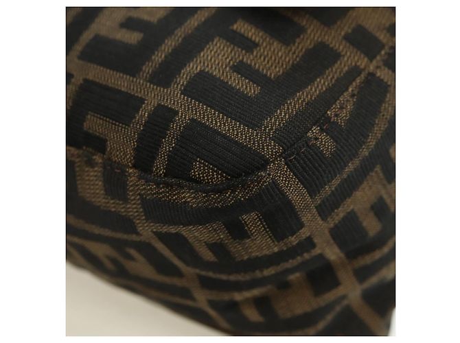 FENDI Zucca Canvas Mamma Baguette Schultertasche Schwarz Braun Auth 178747V - Ansicht 15