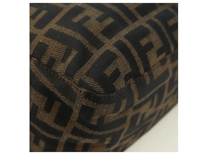 FENDI Zucca Canvas Mamma Baguette Schultertasche Schwarz Braun Auth 178747V - Ansicht 16