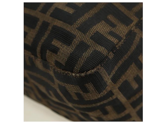 FENDI Zucca Canvas Mamma Baguette Schultertasche Schwarz Braun Auth 178747V - Ansicht 17