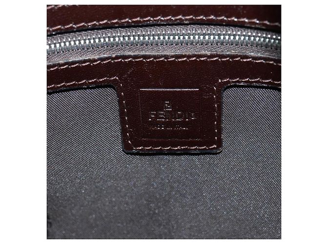 FENDI Zucca Canvas Mamma Baguette Schultertasche Schwarz Braun Auth 178747V - Ansicht 19