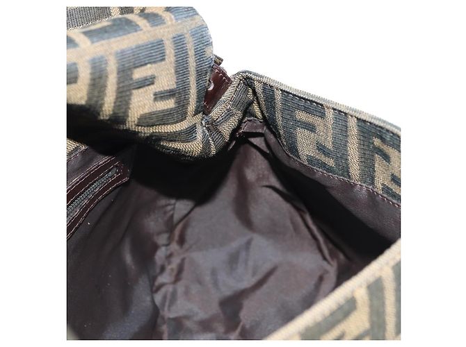 FENDI Zucca Canvas Mamma Baguette Schultertasche Schwarz Braun Auth 178747V - Ansicht 20