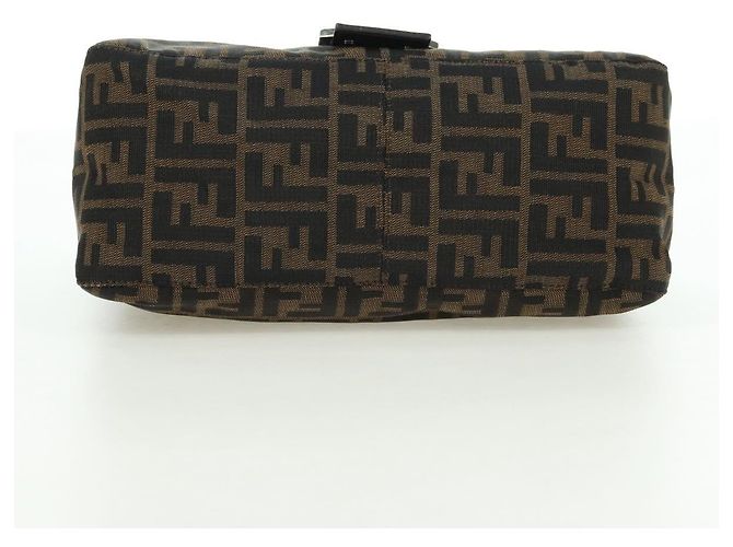 FENDI Zucca Canvas Mamma Baguette Schultertasche Schwarz Braun Auth 178747V - Ansicht 5