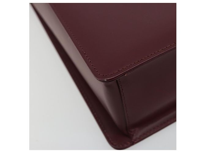 Borsa a Spalla BURBERRY Nova Check in Pelle Bordeaux Argento Auth ep14479 Bordò - vista 14