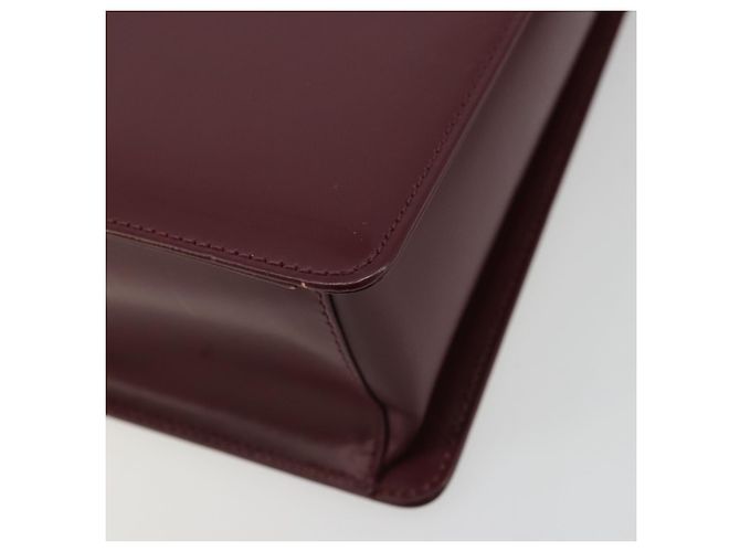 Borsa a Spalla BURBERRY Nova Check in Pelle Bordeaux Argento Auth ep14479 Bordò - vista 15