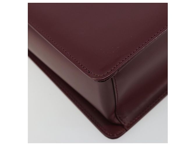 Borsa a Spalla BURBERRY Nova Check in Pelle Bordeaux Argento Auth ep14479 Bordò - vista 16