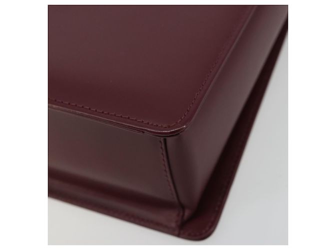 Borsa a Spalla BURBERRY Nova Check in Pelle Bordeaux Argento Auth ep14479 Bordò - vista 9