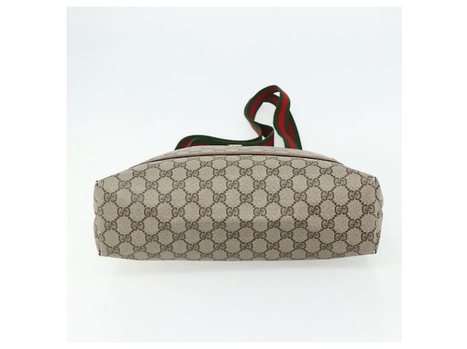 Borsa Tote GUCCI GG Supreme Web Sherry Line PVC Beige Red 3902003 Auth 180171 Rosso - vista 5