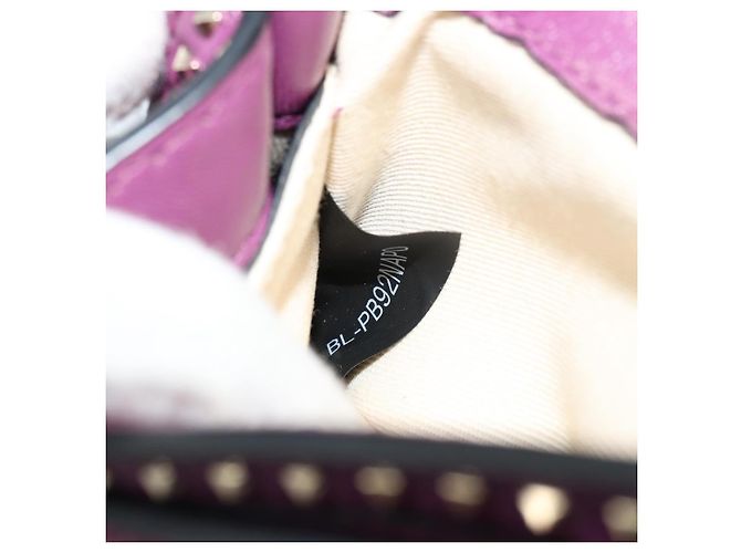 Borsa a tracolla VALENTINO Rock Studs in pelle 2way Viola Oro Auth 179216A D'oro Porpora - vista 12