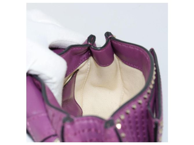 Borsa a tracolla VALENTINO Rock Studs in pelle 2way Viola Oro Auth 179216A D'oro Porpora - vista 19