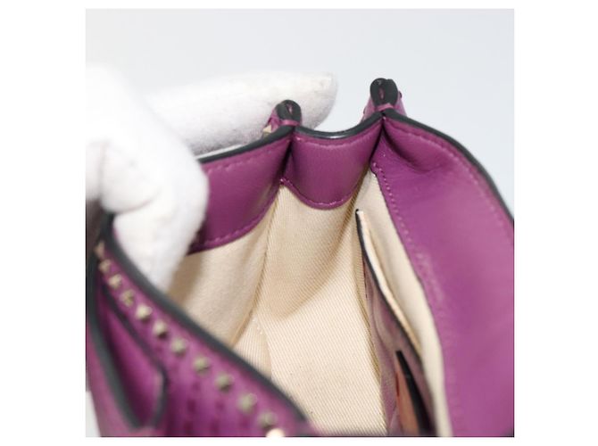 Borsa a tracolla VALENTINO Rock Studs in pelle 2way Viola Oro Auth 179216A D'oro Porpora - vista 20