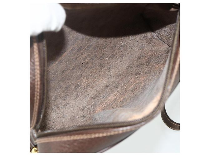 Borsa a Spalla GUCCI GG Supreme Web Sherry Line PVC Beige Oro Auth 179865 D'oro - vista 10