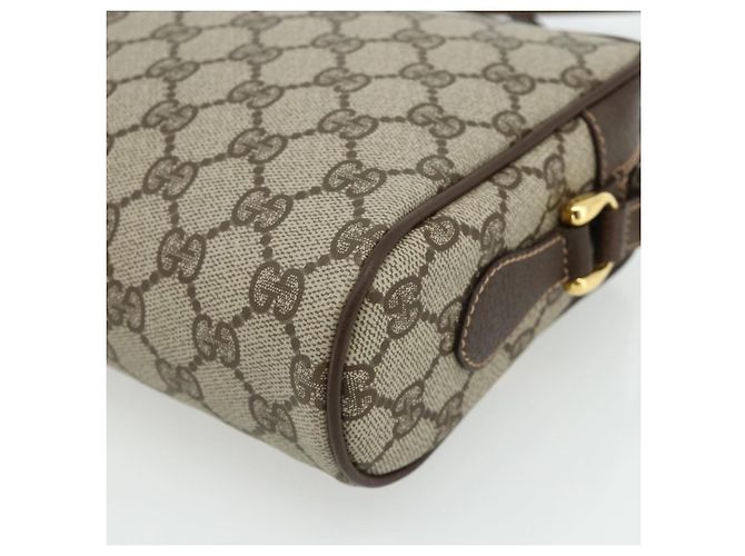 Borsa a Spalla GUCCI GG Supreme Web Sherry Line PVC Beige Oro Auth 179865 D'oro - vista 16