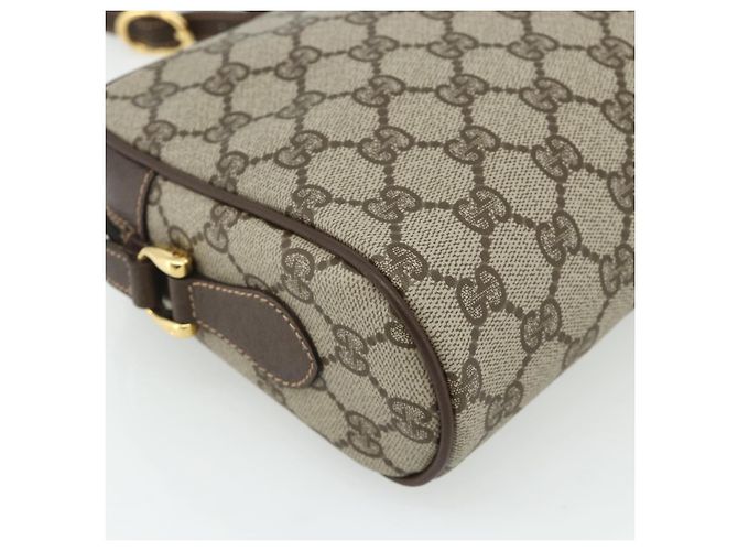 Borsa a Spalla GUCCI GG Supreme Web Sherry Line PVC Beige Oro Auth 179865 D'oro - vista 17