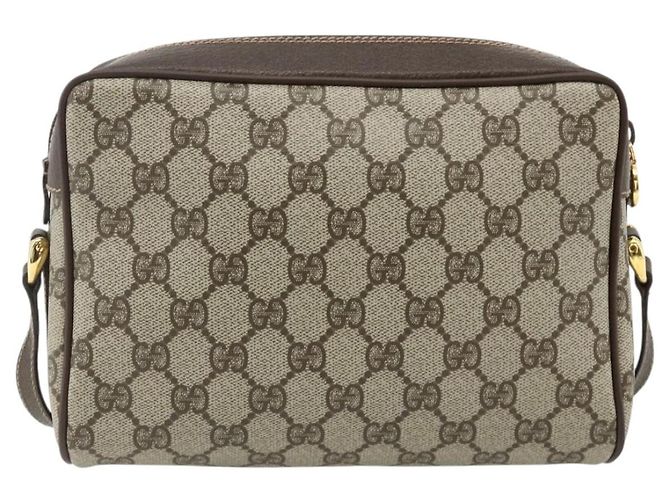Borsa a Spalla GUCCI GG Supreme Web Sherry Line PVC Beige Oro Auth 179865 D'oro - vista 2