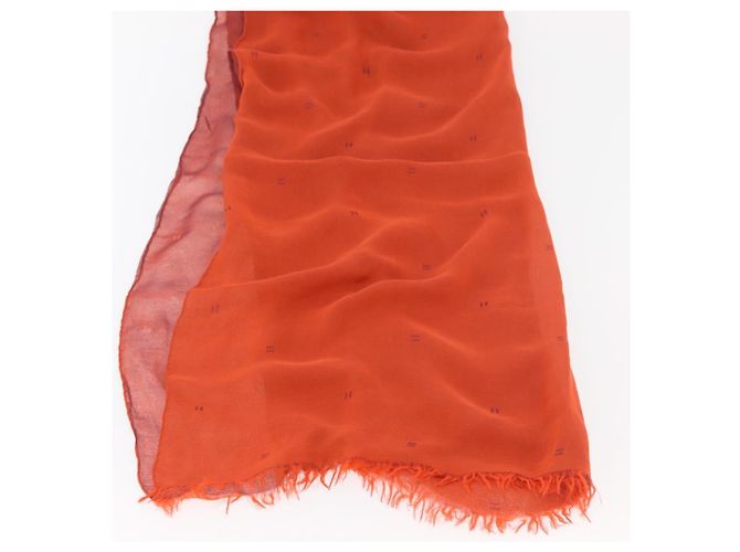 Hermès Pañuelo HERMES de seda rojo Auth bs34883A Roja - vista 10
