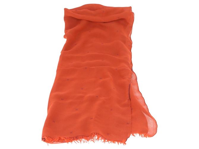 Hermès Pañuelo HERMES de seda rojo Auth bs34883A Roja - vista 11
