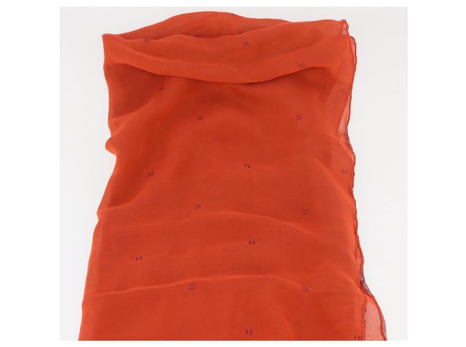 Hermès Pañuelo HERMES de seda rojo Auth bs34883A Roja - vista 12