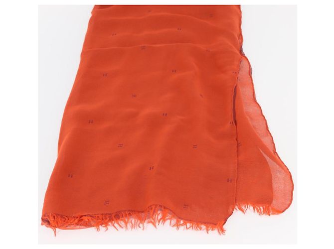 Hermès Pañuelo HERMES de seda rojo Auth bs34883A Roja - vista 13