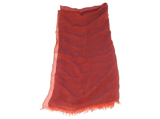 Hermès Pañuelo HERMES de seda rojo Auth bs34883A Roja - vista 2