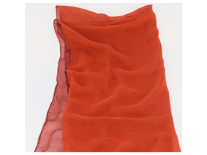 Hermès Pañuelo HERMES de seda rojo Auth bs34883A Roja - vista 9