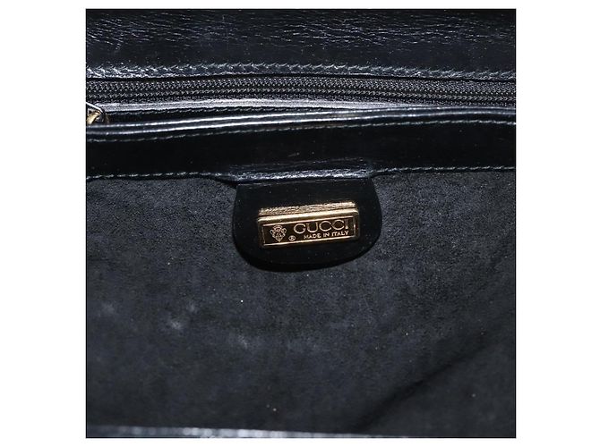 Borsa GUCCI in pelle nera e oro Auth 178816 Nero D'oro - vista 19
