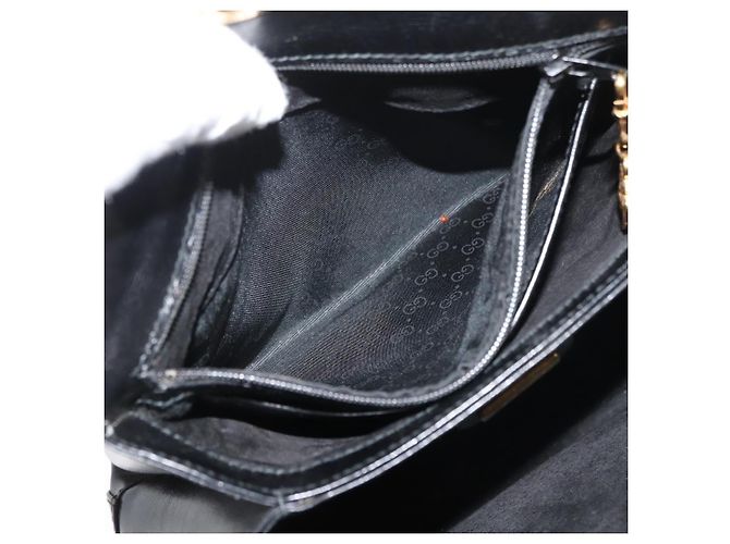 Borsa GUCCI in pelle nera e oro Auth 178816 Nero D'oro - vista 25