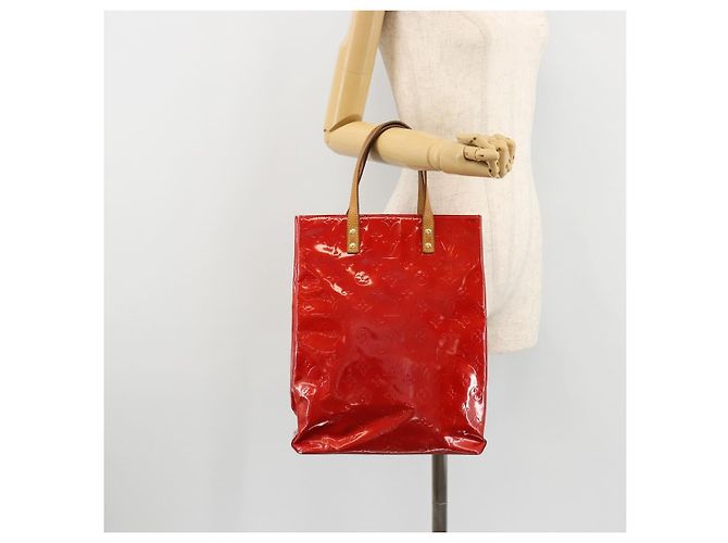 LOUIS VUITTON Borsa Monogram Vernis Reade MM Rosso Rouge M91086 LV Auth ep14516 - vista 22