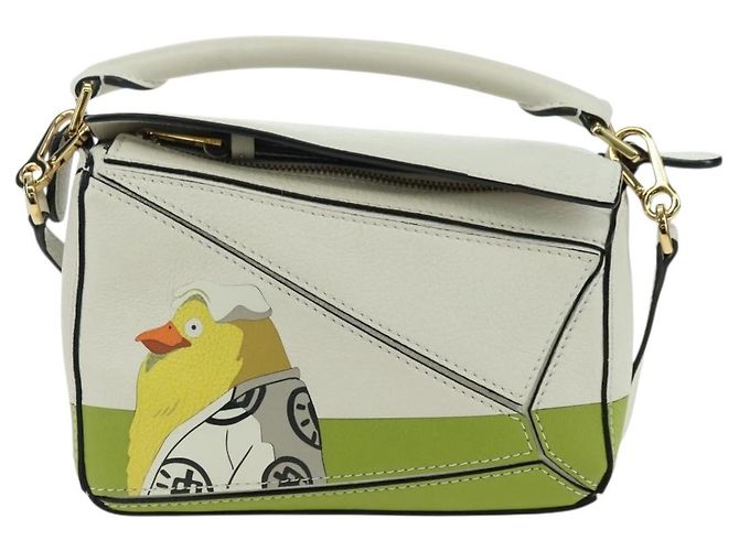 LOEWE �~ Ghibli Spirited Away Ootori Sama Puzzle Bag Mini 2way Auth 167300SM Bianco D'oro - vista 13
