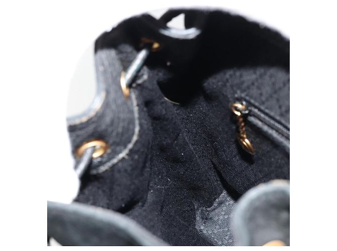 Zaino GUCCI Bamboo in scamosciato nero e oro 003 1705 0030 Auth 177608 D'oro - vista 24