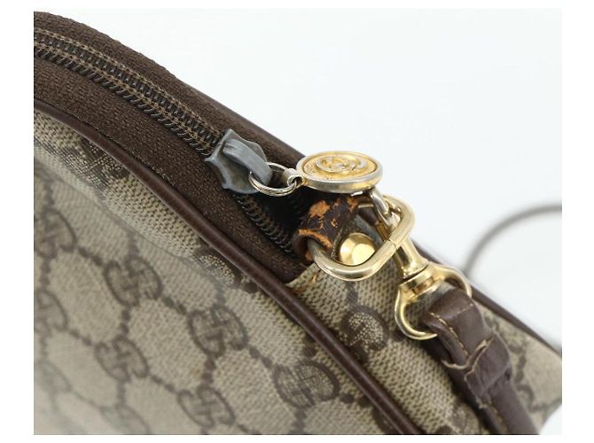 Borsa a Spalla GUCCI GG Supreme PVC Beige Oro 97 02 068 Auth 180207 D'oro - vista 10