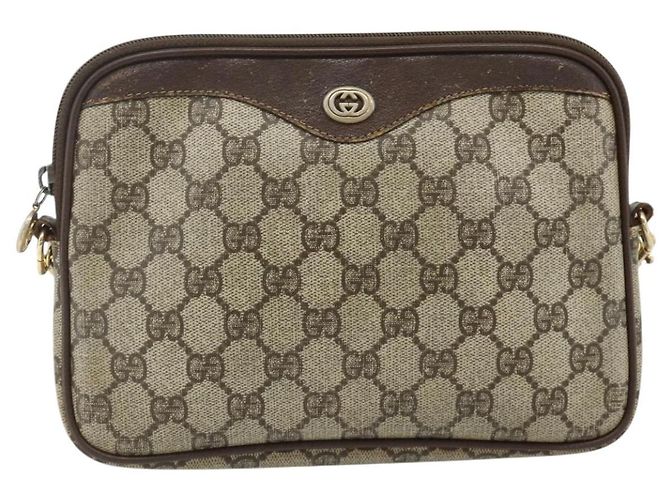Borsa a Spalla GUCCI GG Supreme PVC Beige Oro 97 02 068 Auth 180207 D'oro - vista 13