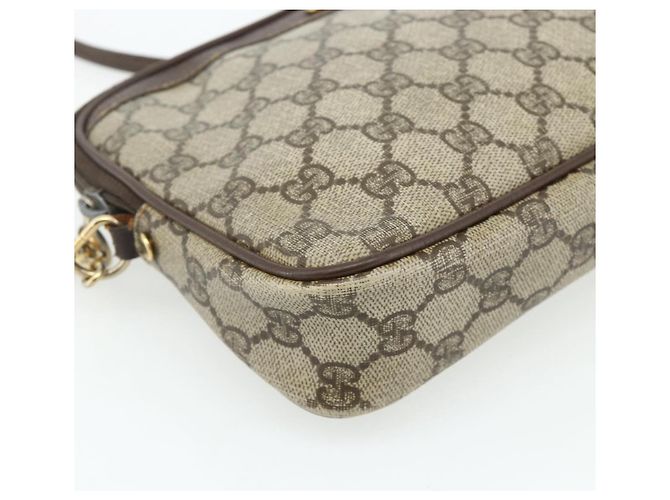 Borsa a Spalla GUCCI GG Supreme PVC Beige Oro 97 02 068 Auth 180207 D'oro - vista 14