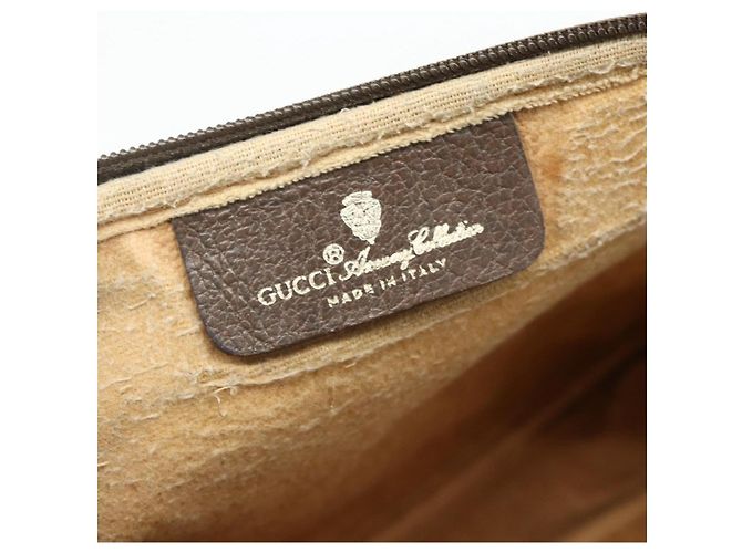 Borsa a Spalla GUCCI GG Supreme PVC Beige Oro 97 02 068 Auth 180207 D'oro - vista 17