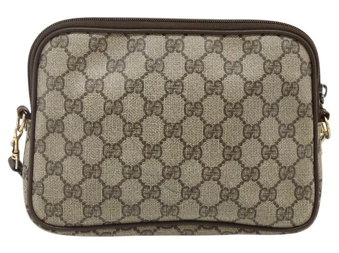 Borsa a Spalla GUCCI GG Supreme PVC Beige Oro 97 02 068 Auth 180207 D'oro - vista 2