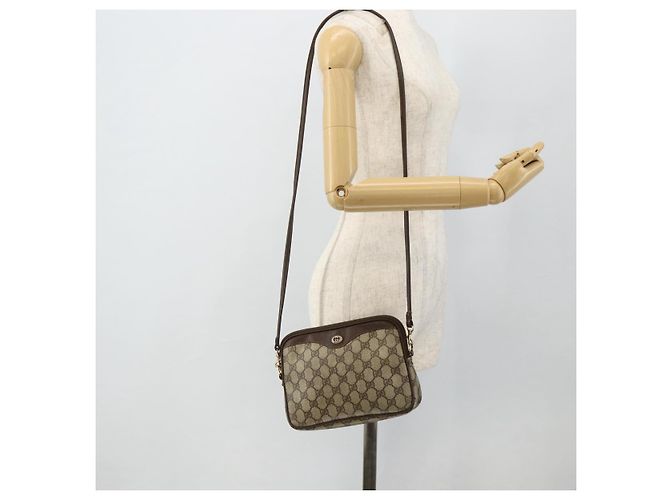 Borsa a Spalla GUCCI GG Supreme PVC Beige Oro 97 02 068 Auth 180207 D'oro - vista 20
