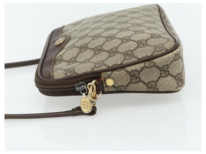 Borsa a Spalla GUCCI GG Supreme PVC Beige Oro 97 02 068 Auth 180207 D'oro - vista 3