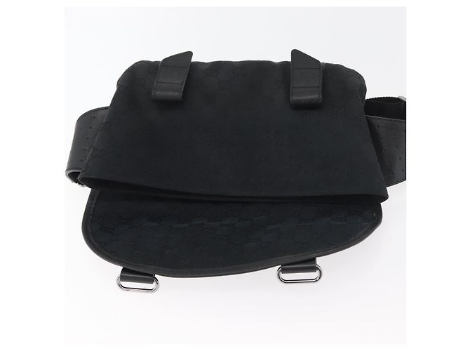 Marsupio GUCCI GG Canvas Nero Argento 145351 Auth 180238 - vista 10