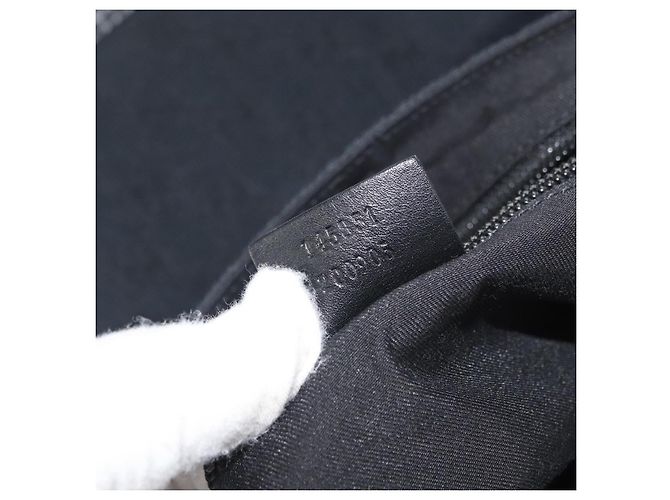 Marsupio GUCCI GG Canvas Nero Argento 145351 Auth 180238 - vista 12