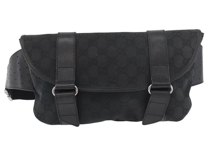 Marsupio GUCCI GG Canvas Nero Argento 145351 Auth 180238 - vista 13