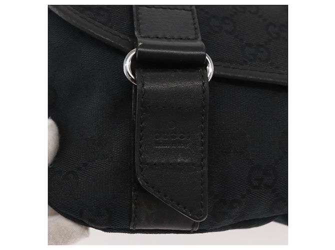 Marsupio GUCCI GG Canvas Nero Argento 145351 Auth 180238 - vista 18
