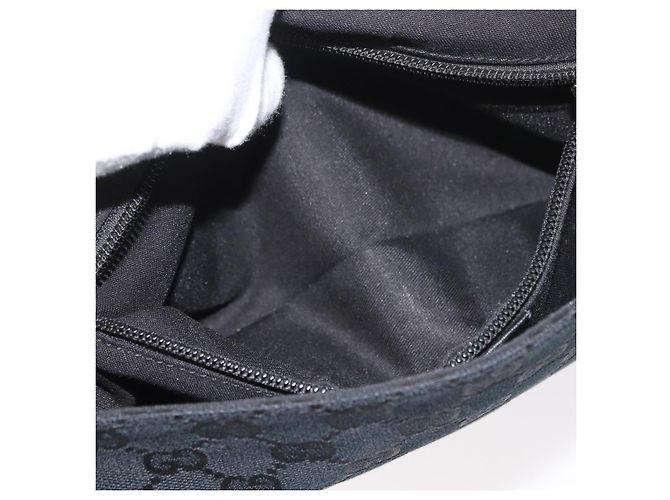 Marsupio GUCCI GG Canvas Nero Argento 145351 Auth 180238 - vista 23