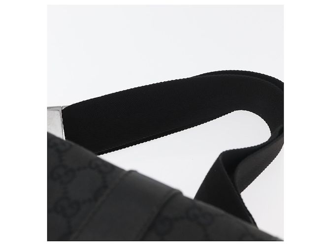 Marsupio GUCCI GG Canvas Nero Argento 145351 Auth 180238 - vista 8