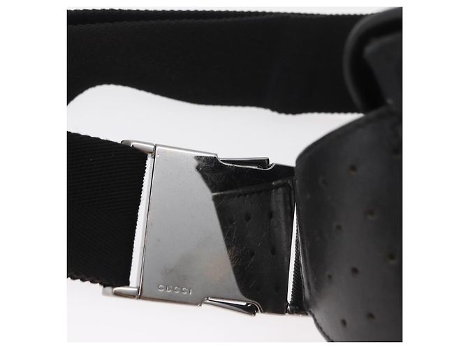 Marsupio GUCCI GG Canvas Nero Argento 145351 Auth 180238 - vista 9