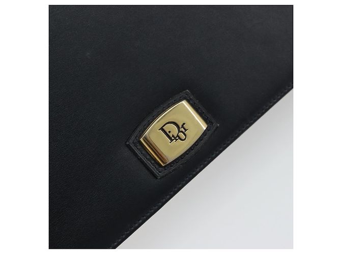 Borsa a tracolla Christian Dior in pelle blu navy e oro Auth am11577 D'oro - vista 17