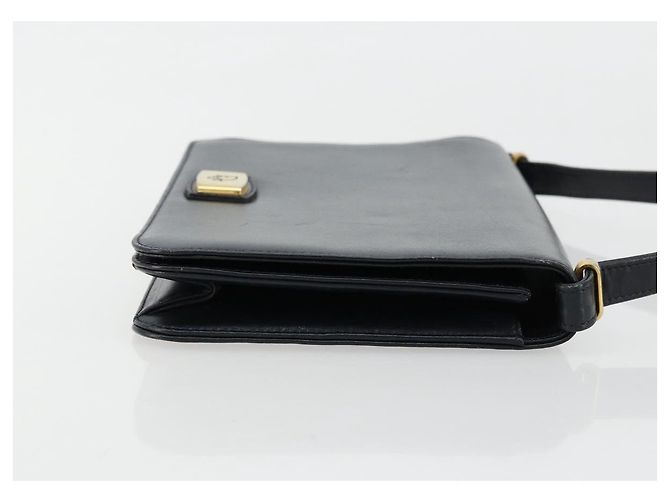 Borsa a tracolla Christian Dior in pelle blu navy e oro Auth am11577 D'oro - vista 3