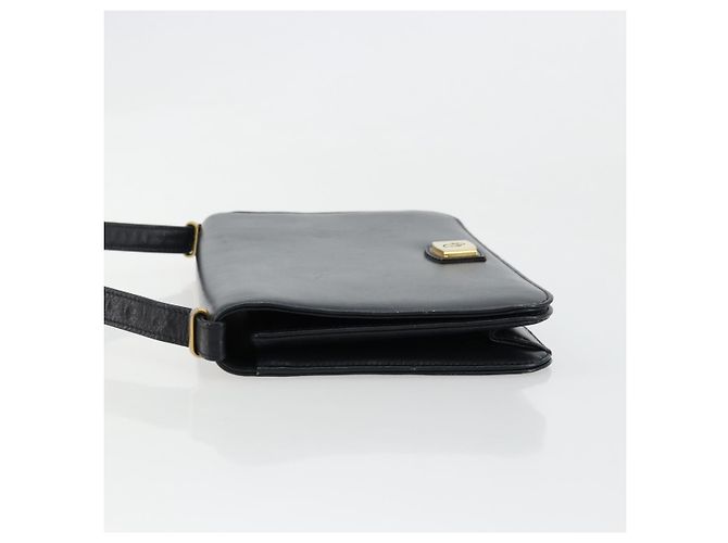 Borsa a tracolla Christian Dior in pelle blu navy e oro Auth am11577 D'oro - vista 4